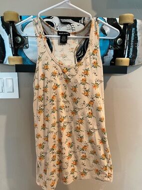Wet Seal Cream Floral Racerback Tank